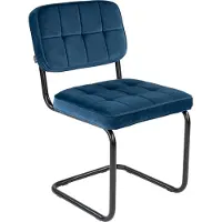 Kick Collection Kick buisframe stoel Ivy - Donkerblauw - Velvet stof - Verkrijgbaar in diverse kleuren