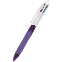 BIC Balpen 4kleuren grip fashion medium paars | 12 stuks