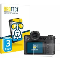 BROTECT Screenprotector 3 Stuks voor Leica SL3-S (Display + Schouderdisplay) Beschermglas transparant