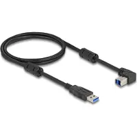 DeLOCK USB-A - USB-B haaks (boven) kabel | USB3.0 5 Gbps | 10W | zwart | 1 meter