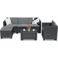 BICA Colorado Relax Corner 5 antraciet technorattan loungemeubelset
