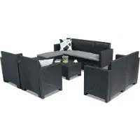 BICA Nebraska Relax Corner 8 antraciet technorattan loungemeubelset
