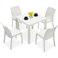 BICA Kunststof rotan meubelset wit Dallas/Virginia 4