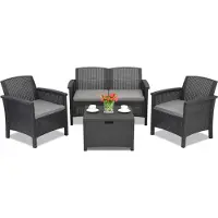 BICA Venezia technorattan Coffee Box 4 antraciet set met commode