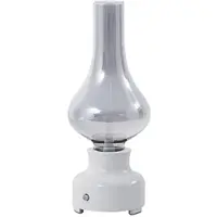 NOLA Tafellampe , Mist, dimbare, Wit, Woonkamer, Glas, Industrieel