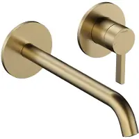 Hotbath Ace AC105EXT Afbouwdeel T.b.v. Inbouw Wastafelkraan 20cm - Geborsteld Messing Pvd - Messing - Kranen, Wastafelkranen, Inbouw Wastafelkranen