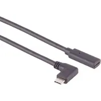 S-Impuls USB-C verlengkabel | haaks (links/rechts) | USB3.2 20 Gbps | PD 100W | 4K 60Hz | zwart | 1 meter