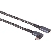 S-Impuls USB-C verlengkabel | haaks (links/rechts) | USB3.1 10 Gbps | PD 100W | 4K 60Hz | nylon | 0,50 meter