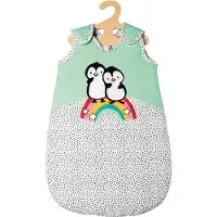 Heless Poppenslaapzak Pinguïn Fluweel Groen/wit Mt 28-35 Cm