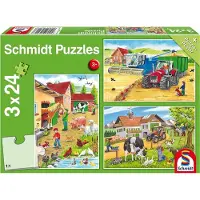 Schmidt 3 x 24-delige kinderpuzzel van Spiele, thema: Op de boerderij, artikelnummer: 56216