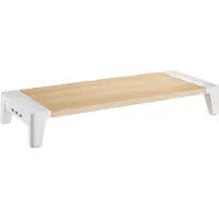 InLine monitor standaard/verhoger met USB hub/lader | houtlook