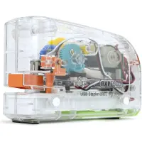 Rapesco 626EL Elektrische nietmachine, 26/6, USB/batterij, transparant
