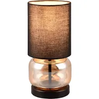 TRIO Zwarte Tafellamp Elio Met Amber Glas