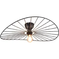 Reality plafonnière CHAPEAU R61451032 mat zwart - E27 - 40W - 60 cm