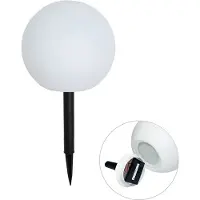 QAZQA Buitenlamp wit 25 cm incl. LED IP44 solar RGBW - Ludger