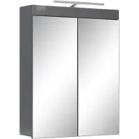 Trendteam Badkamerspiegelkast Amanda, grijs, melamine/agave grijs, HG.TZ, 60 x 77 x 17 cm