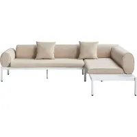Beliani RASIGLIA - Loungeset 5-zits - Beige - Aluminium