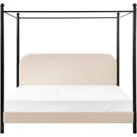 Beliani DANNEMOIS - Tweepersoonsbed - Beige - 180x200 cm - Bouclé