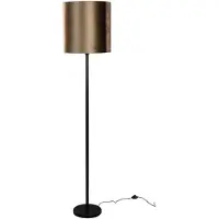 QAZQA Vloerlamp zwart met velours kap brons 40cm - Simplo