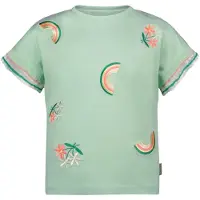 B.NOSY T-shirt groen Meisjes Stretchkatoen Ronde hals All over print - maat 116