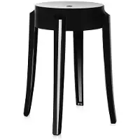 Kartell Charles Ghost Kruk - Set van 2 H 46 cm | Glossy Black