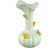 Ptmd Tamarae Green Ceramic Flowy Vase W Butterfly L (Groen, 23x44x23cm)