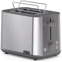 Braun Toaster PurShine HT 1510 GY (roestvrij staal/grijs, 900 Watt, geschikt voor 2 sneetjes brood)