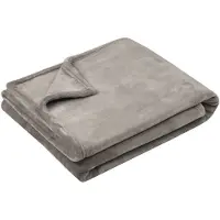 Stof Textiles Plaid/Bankdeken Maribelle - lichtgrijs - 130 x 160 cm - polyester fleece - 1 persoons