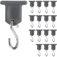 Somstyle Luifelhaken RV Set - 16 Stuks - Luifel Hangers voor Kampeertent, Camper & Caravan - S-Haken - Grijs / Zilverkleurig