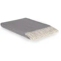 Most - Plaid Tibet - 50% Kasjmier wol, 50% Merino wol, - 140 x 200 cm - lichtgrijs
