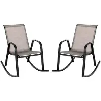 Costway Set van 2 schommelstoelen met ademende stoffen zitting, tuinstoelen, schommelstoel voor tuin, balkon
