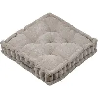 Bachmann Textile Vloerkussen Ribcord - taupe - polyester - 45 x 45 x 10 cm - vierkant - Extra dik - extra zitplaatsen - spelen - gamen - relaxen