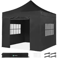 Vonroc Partytent - 3x3m - Premium easy-up Partytent | set incl. Zijwanden - Zwart