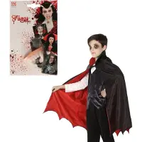 Widmann Halloween Dracula/vampier verkleed set - voor kinderen - cape en tanden - rood/zwart