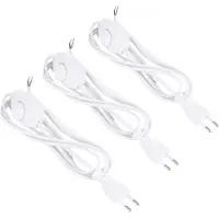 Benson 3 x Stroomkabel - LED - Halogeen - Bulb - Aan-Uit - Dimmen - connector - snoerdimmer - 2 m - Wit