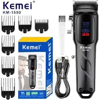 Kemei PRO KM-1550 Professionele Tondeuse voor Mannen LED Display Draadloze USB lader Haar Tondeuse
