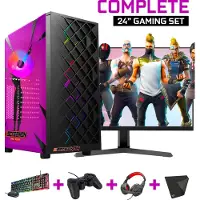 Screenon - Game PC - Complete Fortnite Gaming PC Set - X13899 - V1 ( Game PC X13899 + 24 Inch Monitor + Toetsenbord + Muis + Controller )