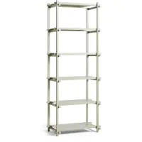HAY Kast Woody Shelving Smokey Grey Beech Frame 2.0 Smokey Grey Steel Shelves Column High