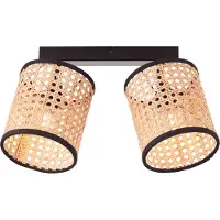 Brilliant Spots Wiley 2-lichts zwart met rotan