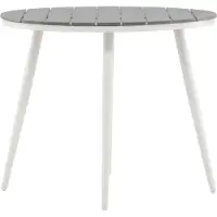 Ebuy24 Break eettafel tuin Ø90cm witgrijs.