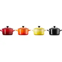 Le Creuset Aardewerken mini braadpannetjes set van 4 stuk Fire & Flame