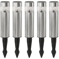 Eglo - Solar Set 5L H200 RS - Roestvrij Staal - 20 cm Solarlampen met 10 cm Steker