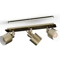 Eglo 43819, 3 lampen, E27 fitting, IP20, Crème, Goud, Wit