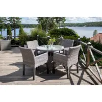 Ebuy24 Volta tuintafel Ø90cm grijs.