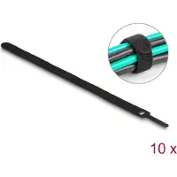 DeLOCK Hook-and-loop cable tie L 300 x W 12 mm black 10 pieces