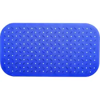 MSV Douche/bad anti-slip mat badkamer - rubber - blauw - 36 x 65 cm - Badmatjes