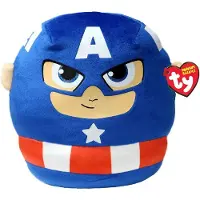 TY Marvel Captain America - Zachte muts - Pluche kussen, 35 cm