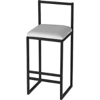 Hannah Home , Scandinavisch design - Barkruk, crème kleur, metaal, 35 x 84 x 35 cm