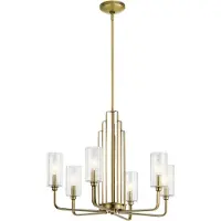 Kichler LED Kroonluchter | 6X E14 Max 40W | Dimbaar | Brushed Natural Brass