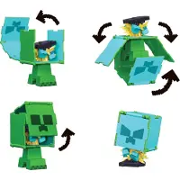 Mattel Minecraft Flippin Figs Figuren Set met 2-in-1 Fidget Spel, 3.75-inch Schaal